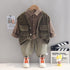 Spring and Autumn Boys Three-Piece Shirt Long Sleeve Set
